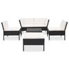 vidaXL Garden Lounge Set Black and Cream