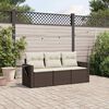 vidaXL Garden Sofa Set Brown PE Rattan Large Foldable Garden Sofa Set