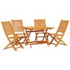 vidaXL Garden Dining Set Folding 5 pcs Brown solid acacia wood