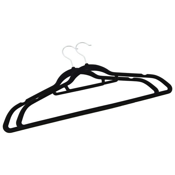 vidaXL Hanger Set of 20 Black ABC plastic, zinc alloy, velvet Medium