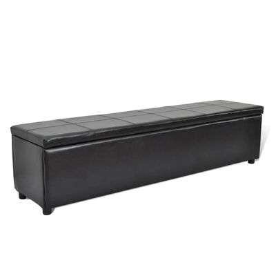 vidaXL Black Storage Bench Large Size