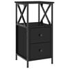 vidaXL Bedside Cabinet Black Engineered wood, Iron Compact