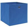 vidaXL Storage Box Set of 10 Blue Non-woven fabric 11.0x11.0x11.0 in