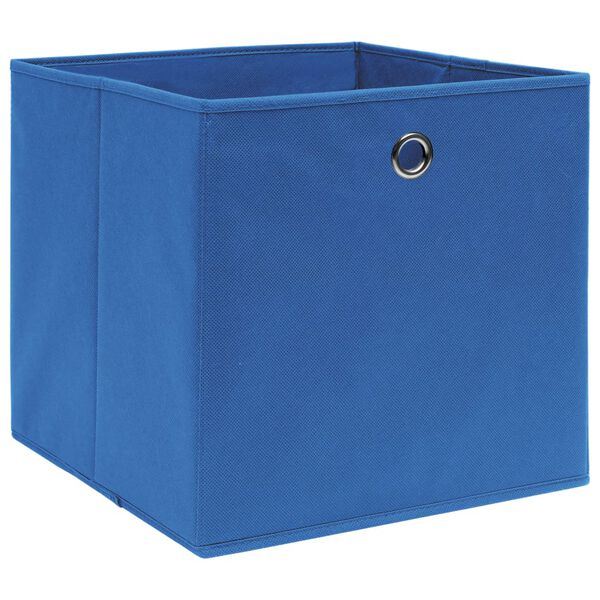vidaXL Storage Box Set of 10 Blue Non-woven fabric 11.0x11.0x11.0 in