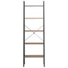 vidaXL Standing Shelf Dark brown and black Engineered wood, Steel Tall
