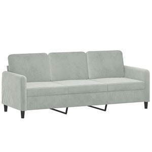 vidaXL 3-seater Sofa Light grey Velvet (100% polyester), metal, textilene