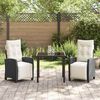 vidaXL Garden Dining Set 3 pcs Black poly rattan