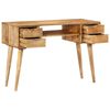 vidaXL Desk Natural Mango Solid Mango Wood Medium Desk Rectangular