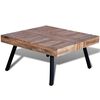 vidaXL Table Various shades of teak, black Reclaimed teak wood, painted iron