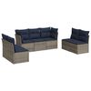 vidaXL 7 Piece Patio Sofa Set with Cushions Gray Poly Rattan