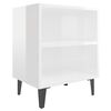 vidaXL Bed Cabinet Set of 2 High gloss white Engineered wood, metal