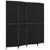 vidaXL Room Divider 4 Panels Black Poly Rattan