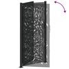 vidaXL Garden Gate Black 39.4x78.7" Steel Flame  Design
