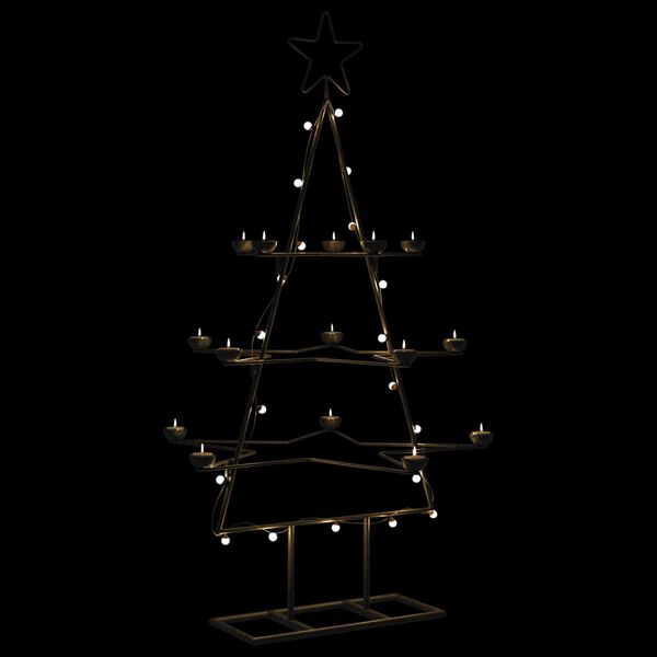 vidaXL Metal Christmas Tree Black Powder-coated steel Medium Collapsible