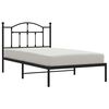 vidaXL Bed Frame Black Powder-Coated Steel Single Bed Frame
