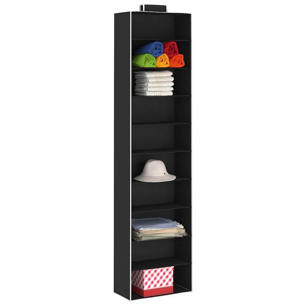 vidaXL Hanging Shelf Set of 2 Black and White Fabric Compact