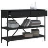 vidaXL Console Table Black Engineered Wood, Steel 39.4 x 13.6 x 29.5 in