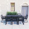 vidaXL Dining Set Black PVC rattan, powder-coated steel, glass 9 Piece Set