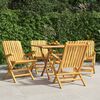 vidaXL Folding Garden Chair Set of 4 Natural Teak Solid Teak Wood