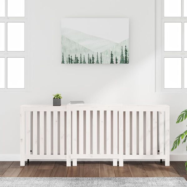vidaXL Radiator Cover White 82.7x8.3x33.5" Solid Wood Pine