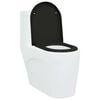 vidaXL Toilet Seat Black 18.19 x 14.17 x 1.69 in Duroplast