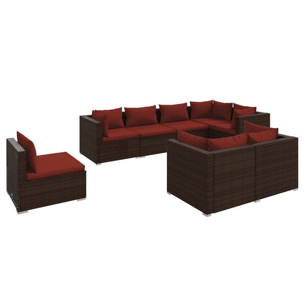 vidaXL Garden Lounge Set Brown, Cinnamon Red