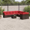 vidaXL 11 Piece Patio Sofa Set with Cushions Brown Poly Rattan