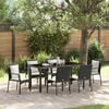 vidaXL Garden Dining Set with Cushion 7 pcs Black Poly Rattan