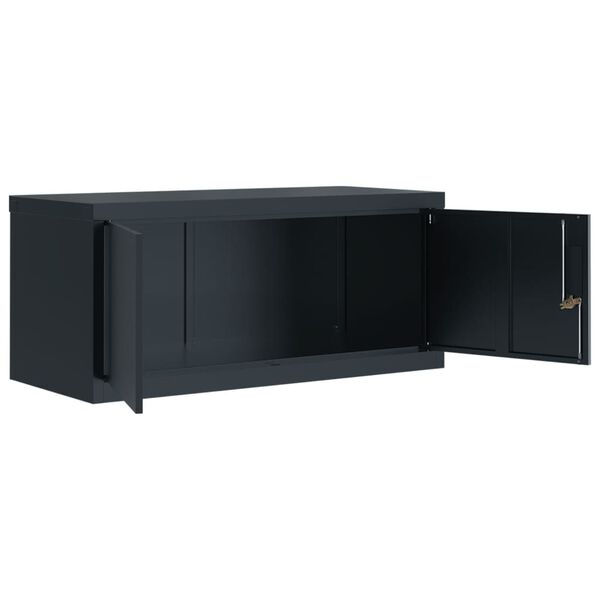 vidaXL File Cabinet Anthracite Powder-coated steel 35.4x15.7x15.7 in