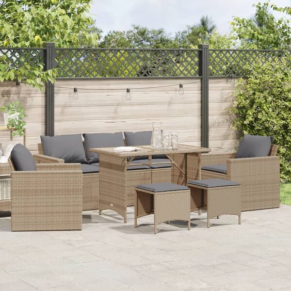 vidaXL Garden Sofa Set Beige