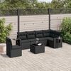 vidaXL Garden Sofa Set Black PE Rattan Large Foldable Garden Sofa Set