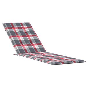 vidaXL Deck Chair Cushion Red check pattern Oxford fabric (100% polyester)