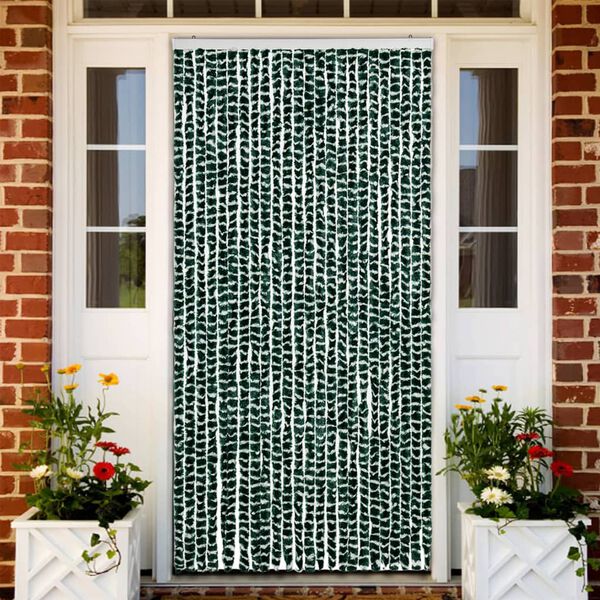 vidaXL Insect Curtain Green and White 39.4x86.6" Chenille