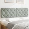 vidaXL Headboard Cushion Light Grey Velvet 59.8 in Removable Covers