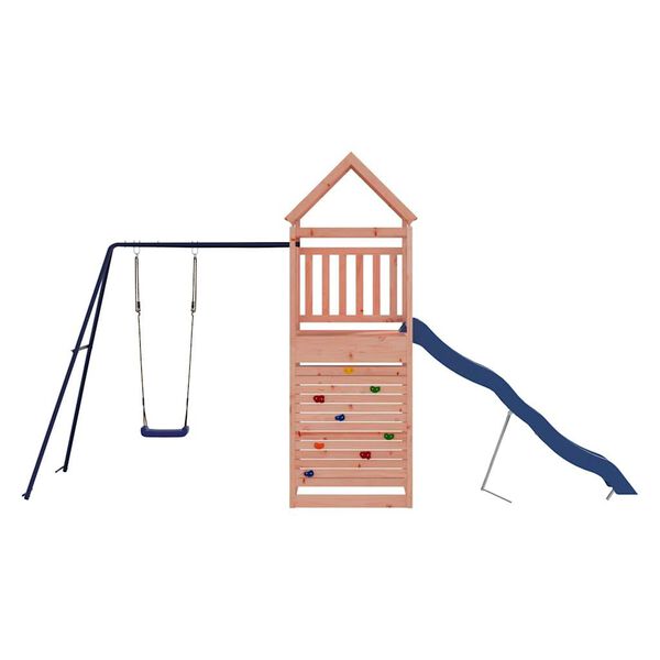 vidaXL Outdoor Playset Natural wood, Blue Solid Douglas wood, Polypropylene