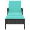 vidaXL Sun lounger Reclining Black 63 x 200 x 81cm poly rattan