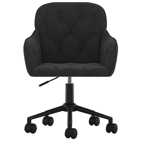 vidaXL Swivel Dining Chairs 2 pcs Black Velvet