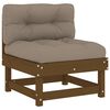 vidaXL Middle Sofa Honey brown, Taupe