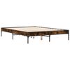 vidaXL Bed Frame Smoked oak Engineered wood and metal Small Double