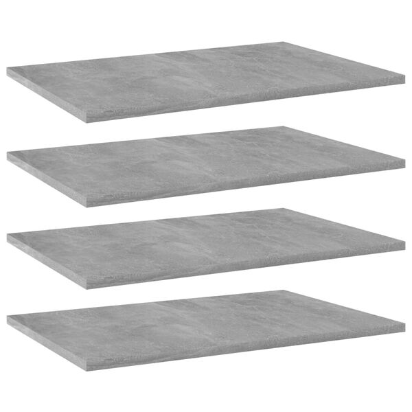 vidaXL Shelf Set of 4 Concrete gray Engineered wood Medium Shelf