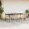 vidaXL 7 Piece Patio Dining Set Brown Poly Rattan Glass
