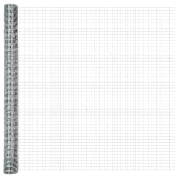 vidaXL Welded Wire Fence Silver 5.2'x 32.8'