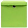 vidaXL Storage Box Set of 4 Green Non-woven fabric Medium Foldable