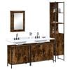 vidaXL Bathroom Furniture Set Smoked oak Engineered wood Medium