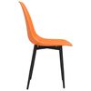 vidaXL Dining Chair Set of 6 Orange Polypropylene, Powder-Coated Metal