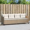 vidaXL Sun Lounger Beige PE rattan Single UV-resistant materials