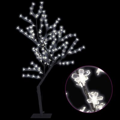 vidaXL Christmas Tree 128 LEDs Cold White Light Cherry Blossom 47.2"