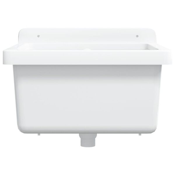 vidaXL Sink Washbasin for Wall Mounting White 15.7x15.7x9.4" Resin