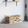 vidaXL Firewood Rack White 27.6x16.9x13.6" Cold-rolled steel