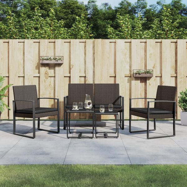 vidaXL Garden Dining Set Brown, Anthracite, Cream white, Black